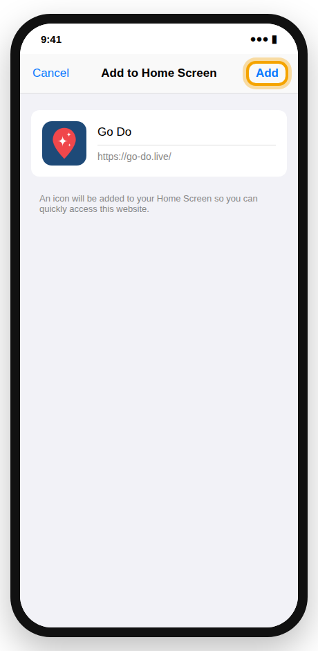 Tap “Add”